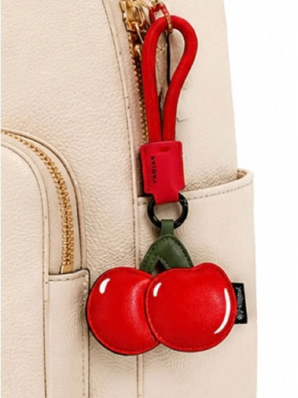 Charm – Red Cherry Leather Bag Charm / Keychain 🍒